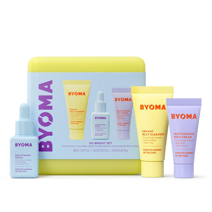 BYOMA So Bright Set incluant le nettoyant jelly, sérum éclaircissant et crème riche
