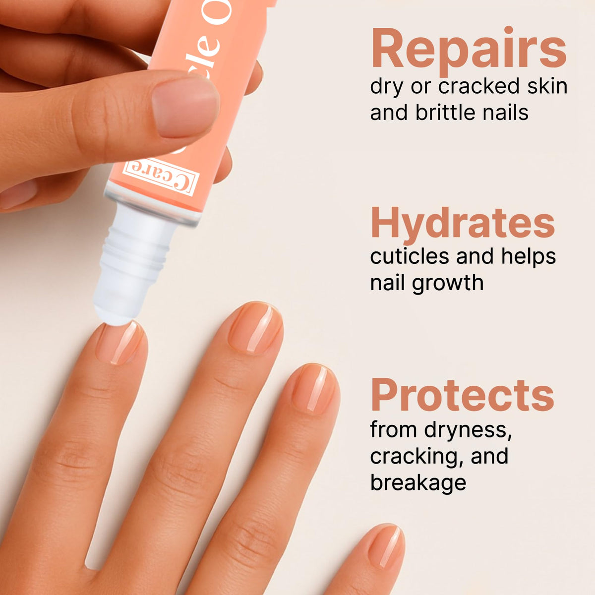 C CARE huile à cuticules 10ml sur surface blanche