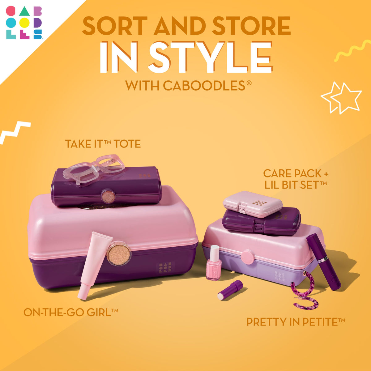 Caboodles Take-It Tote trousse de maquillage vue arrière avec couvercle fermé