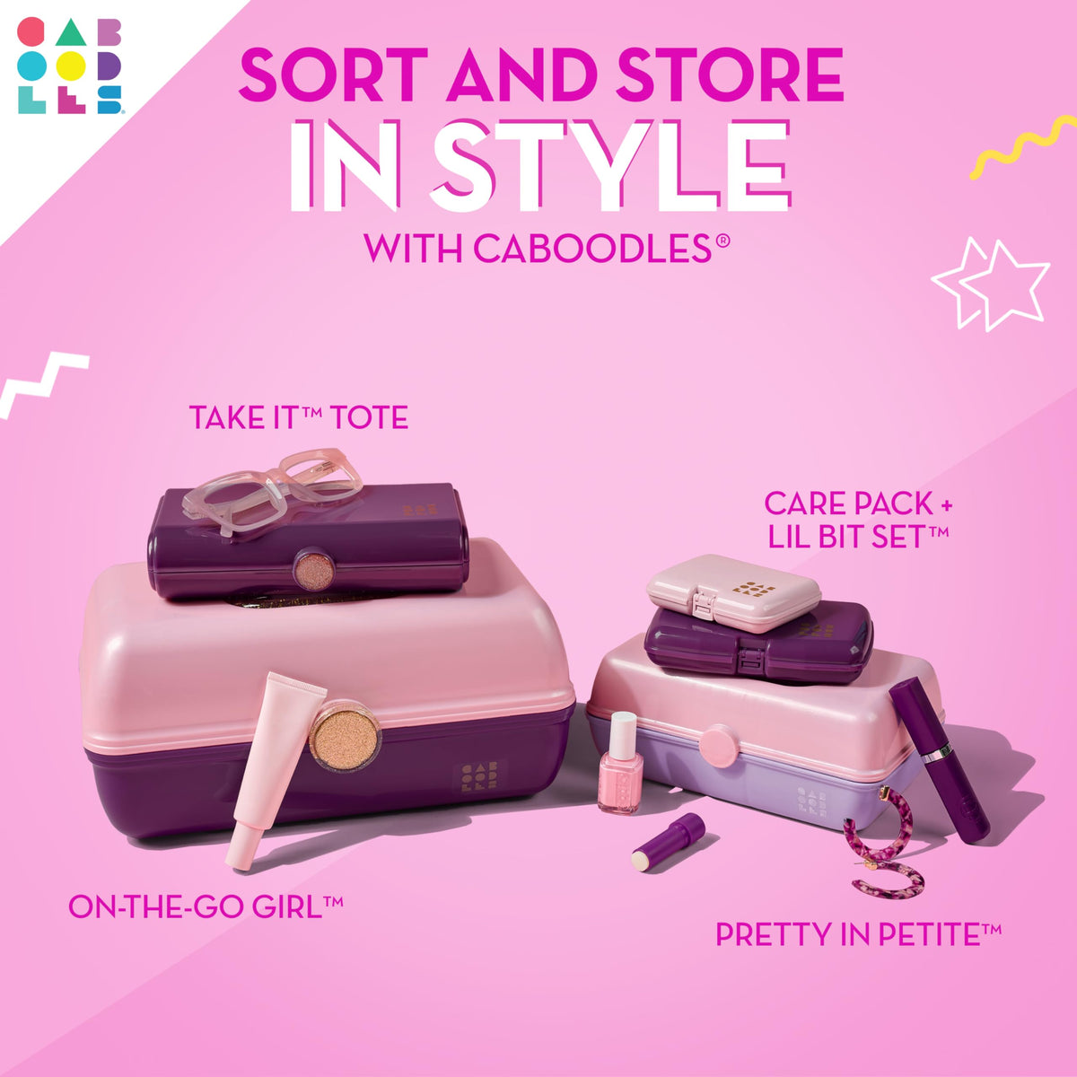 Caboodles Twilight Disco organisateur avec compartiments pour cosmétiques
