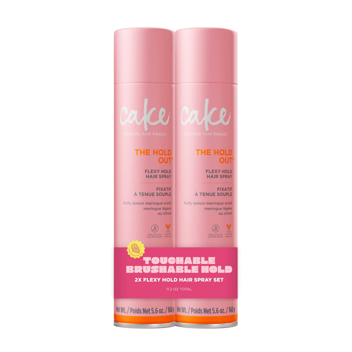Cake Beauty Laque Fixante Flexible 408g vue avant avec spray