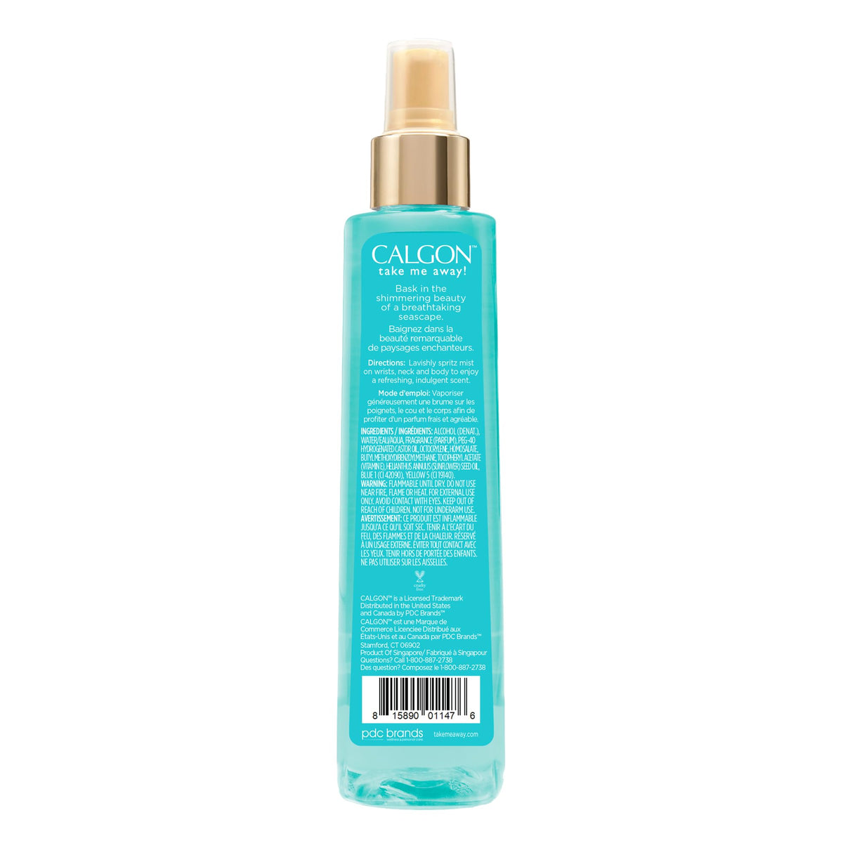 Calgon Brume Corporelle Turquoise Seas 236 ml flacon et vaporisateur