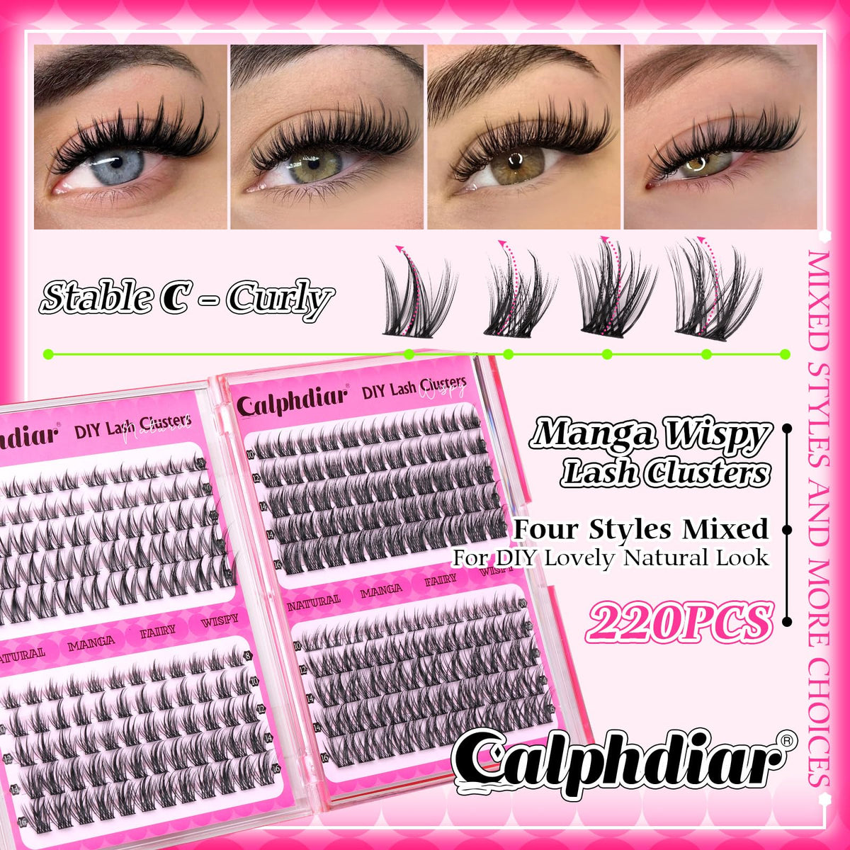 calphdiar faux cils style anime naturel