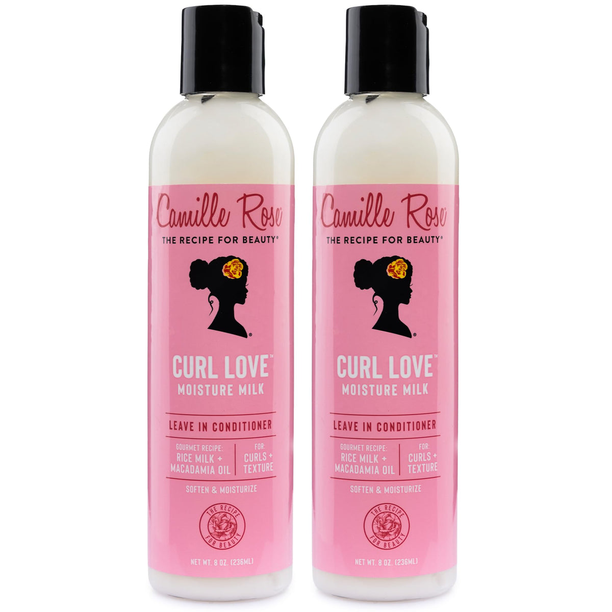 Camille Rose Curl Love Moisture Milk 8oz avant et après ouverture