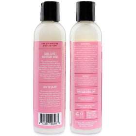Camille Rose Curl Love Moisture Milk 8oz en gros plan sur l'étiquette