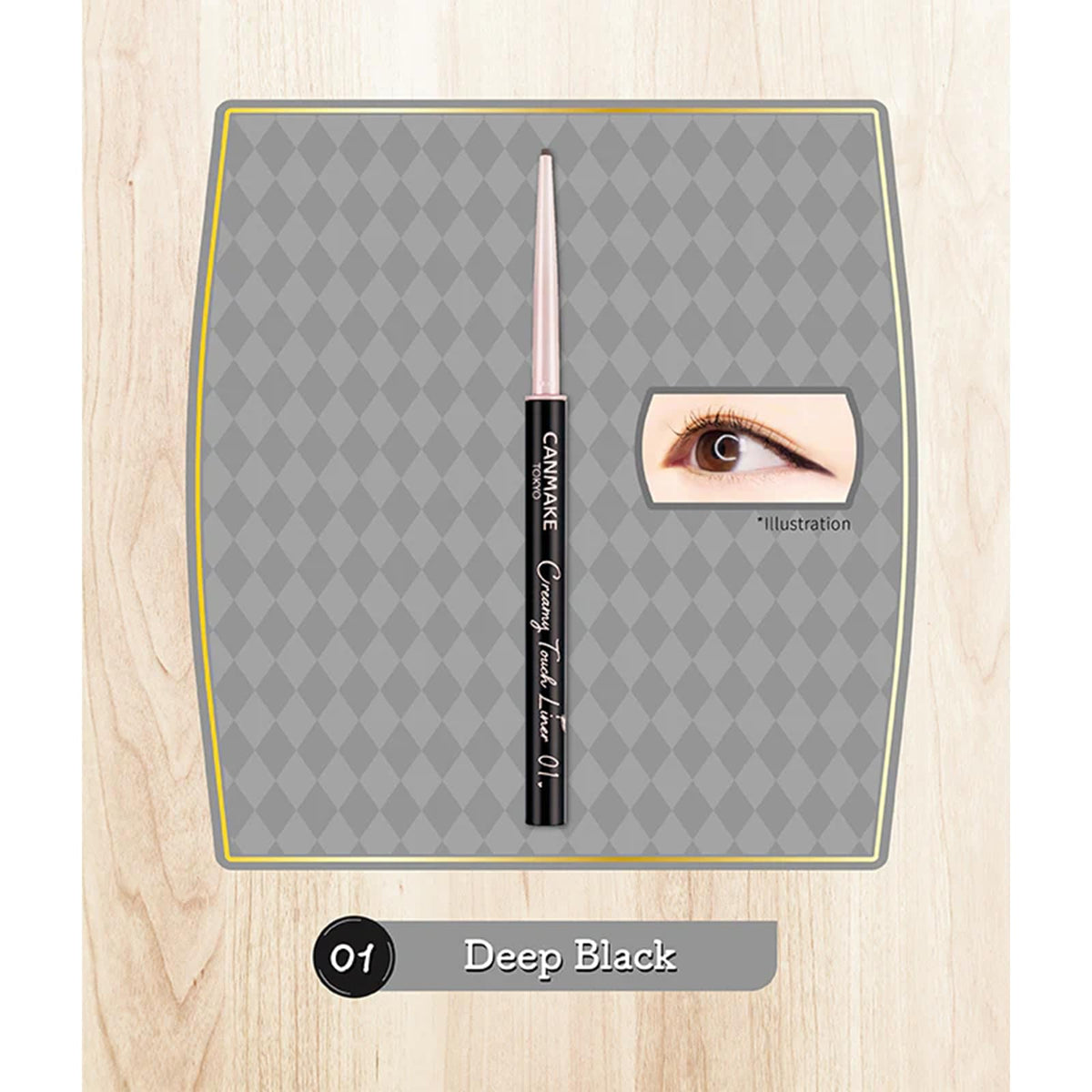 CANMAKE Eyeliner Crème Touch 1,5 mm Noir Profond avec packaging