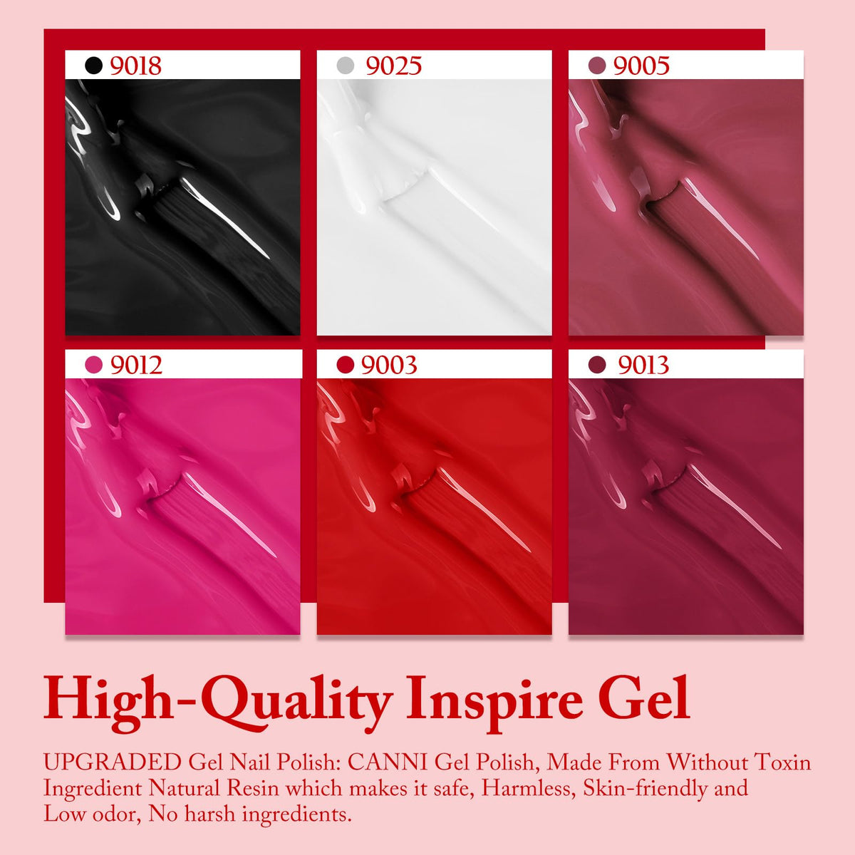 CANNI Gel Nail Polish flacon couleur rose avec étiquette 3D