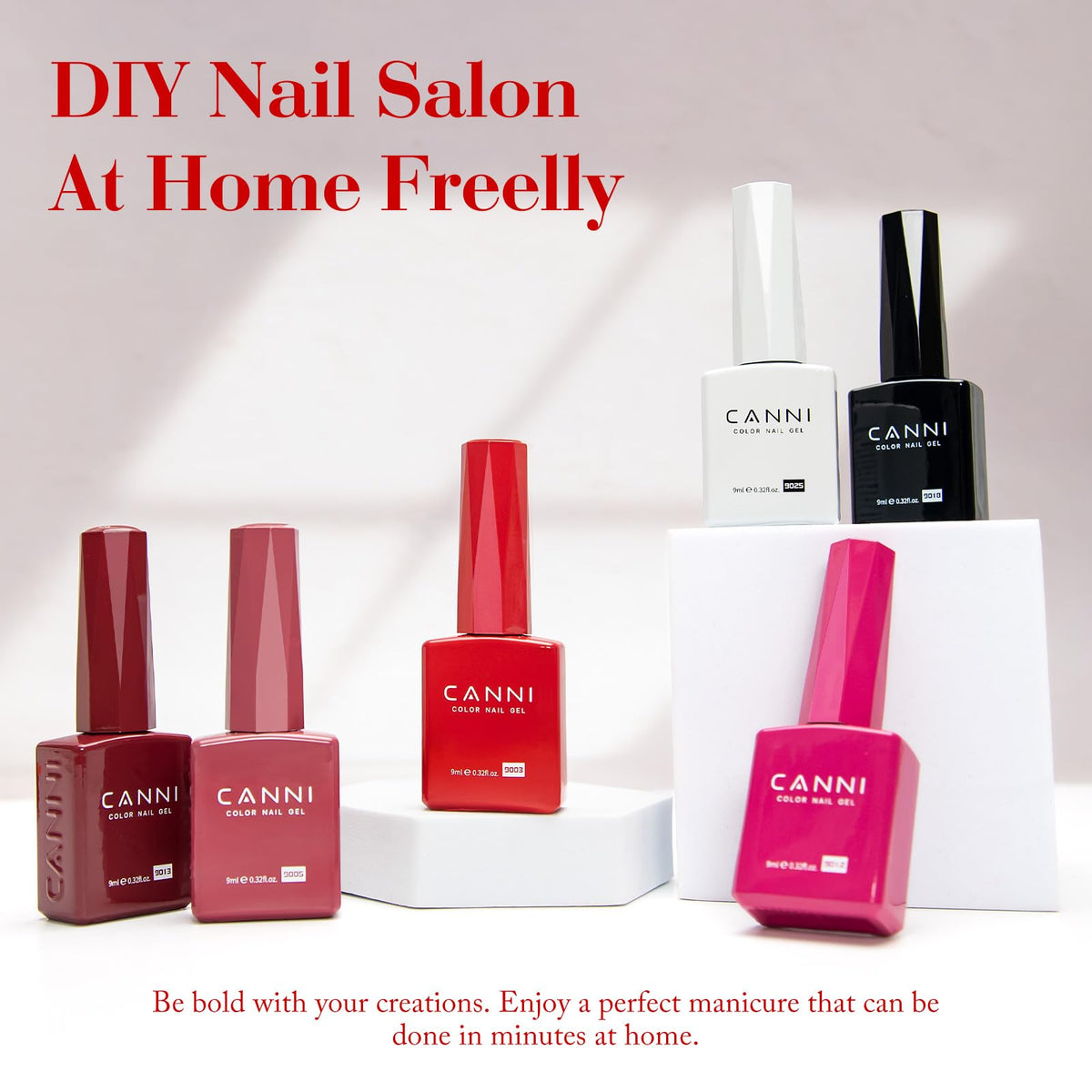 CANNI Gel Nail Polish flacon couleur rouge avec étiquette 3D