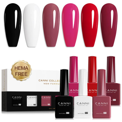 CANNI Gel Nail Polish Set 6 couleurs classiques 9ML vue de face