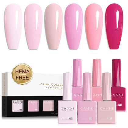CANNI Gel Polish Set 9ML avec 6 teintes roses en vue avant