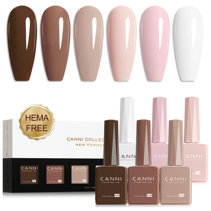 CANNI Set de Vernis à Ongles Gel 9ML Teintes Roses Nudes vue de face