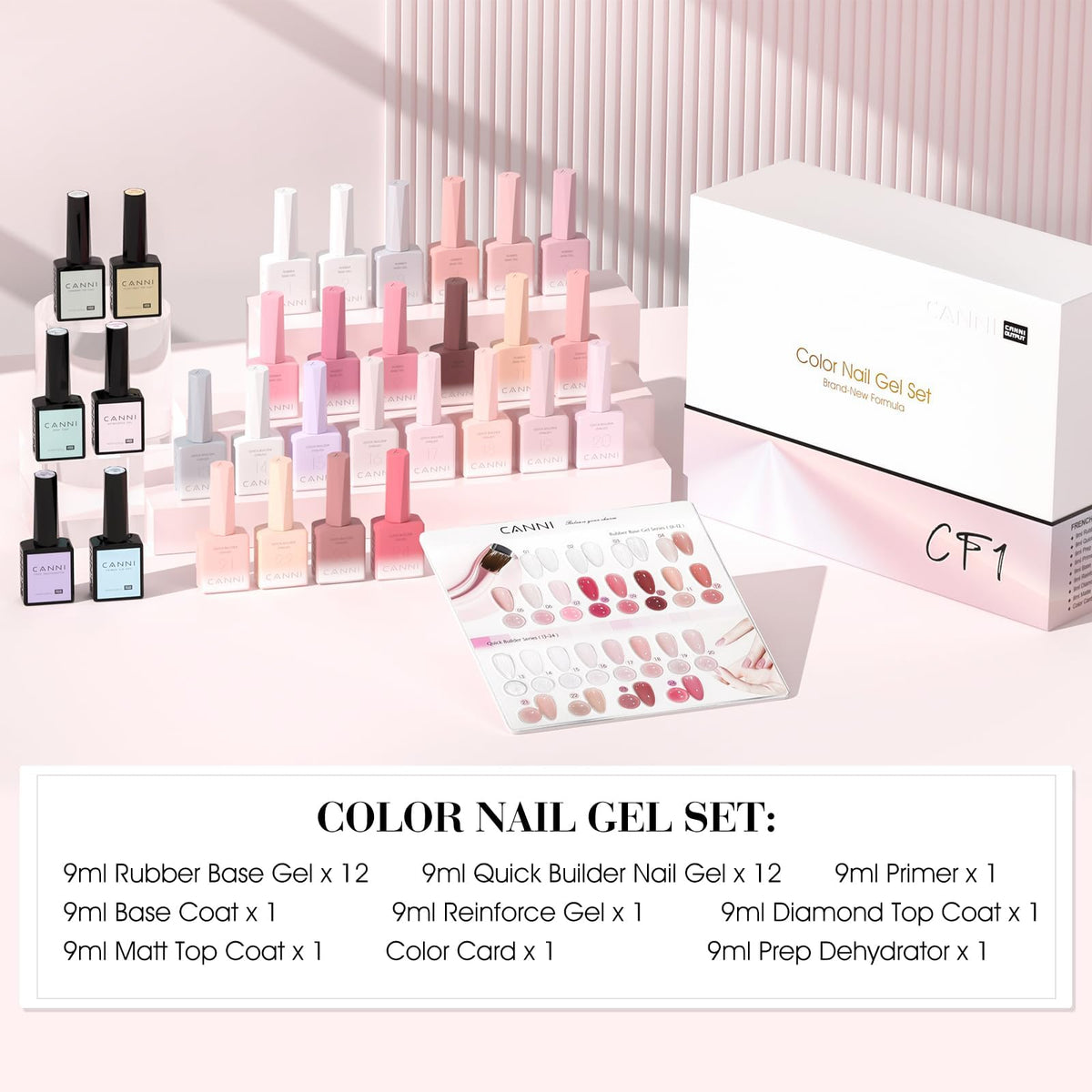CANNI Set de Vernis à Ongles Gel avec packaging élégant