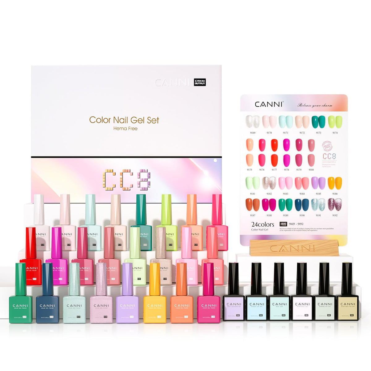 CANNI Set de Vernis Gel Hema-Free 30 Pcs 9ml vue de face