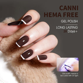 CANNI Vernis à Ongles Brun Foncé application sur ongles