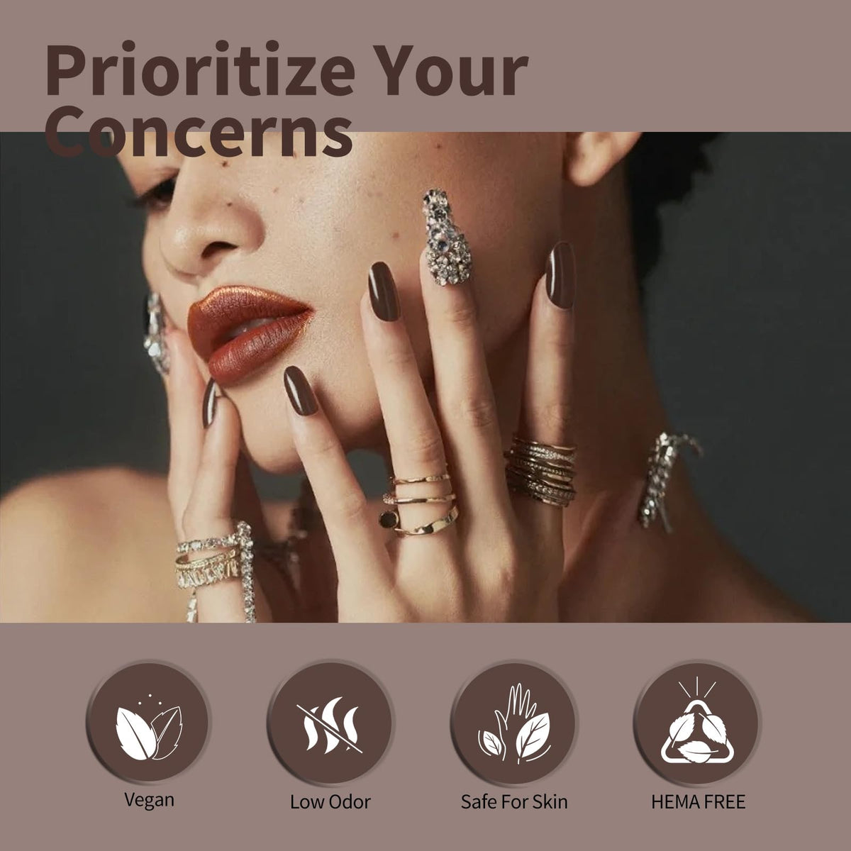 CANNI Vernis à Ongles Brun Foncé en usage à domicile