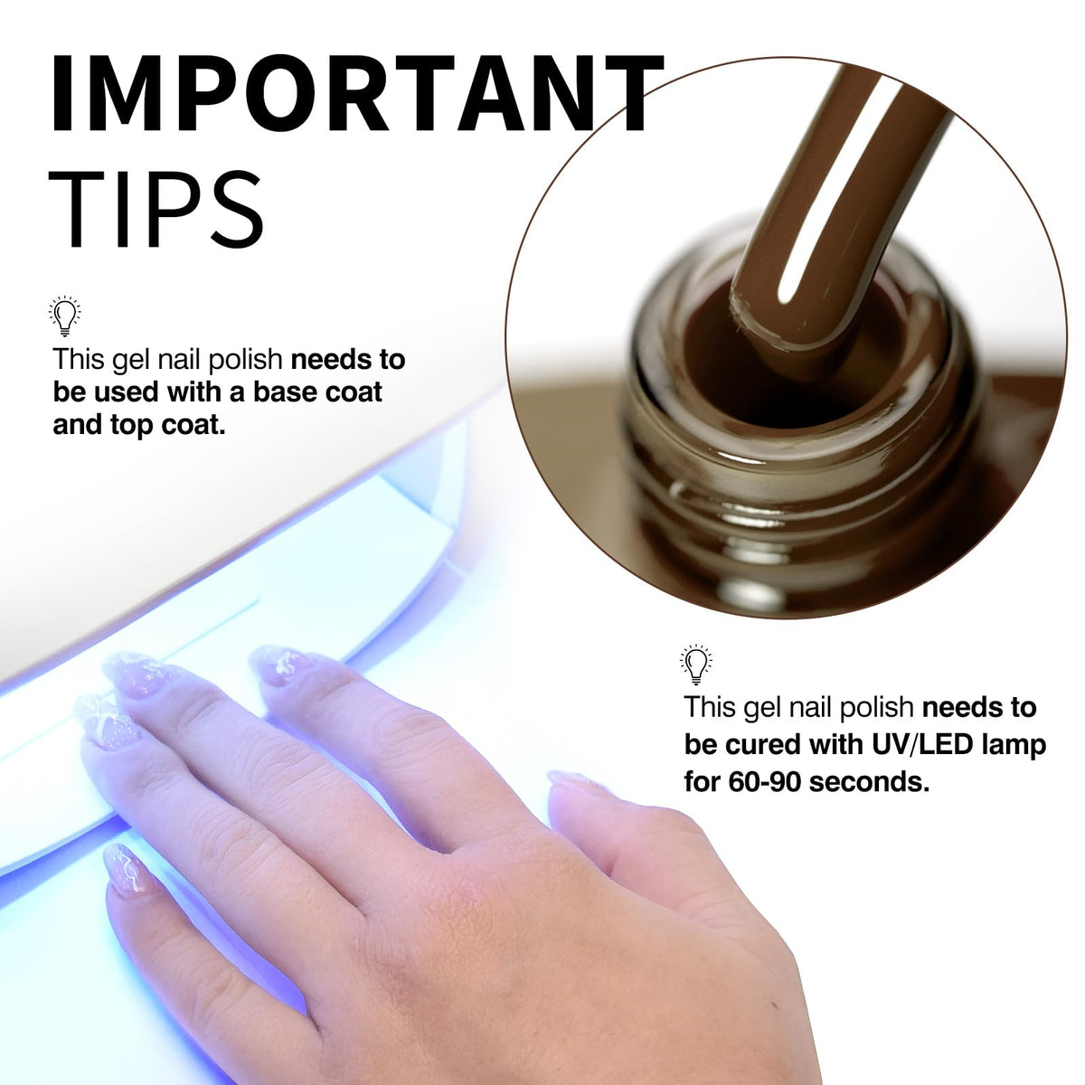 CANNI Vernis à Ongles Gel 9ml Brun Foncé en application