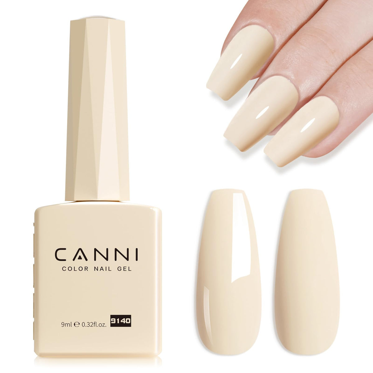 CANNI Vernis à Ongles Gel 9ml couleur nude blanc vue avant