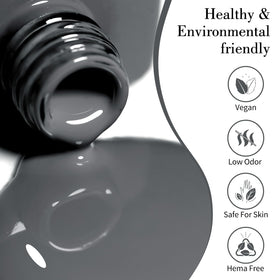 CANNI Vernis à Ongles Gel 9ml gris brillant avec pinceau