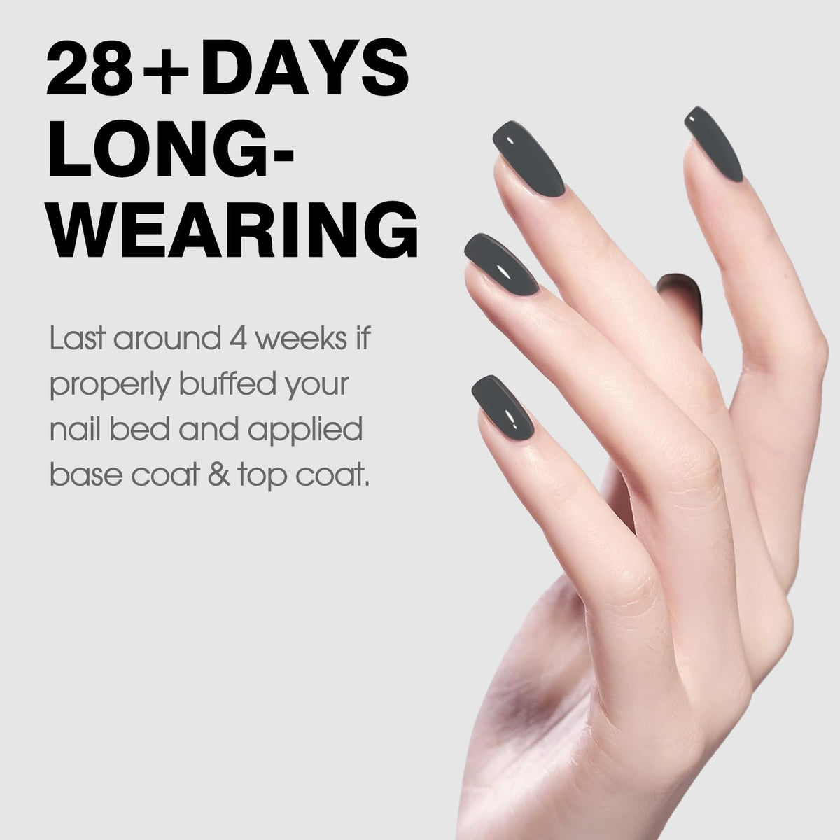 CANNI Vernis à Ongles Gel 9ml gris brillant en application
