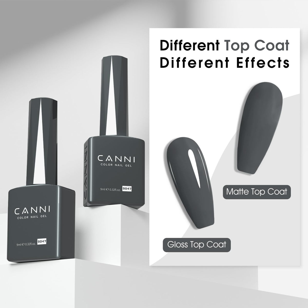 CANNI Vernis à Ongles Gel 9ml gris brillant en situation de salon de manucure