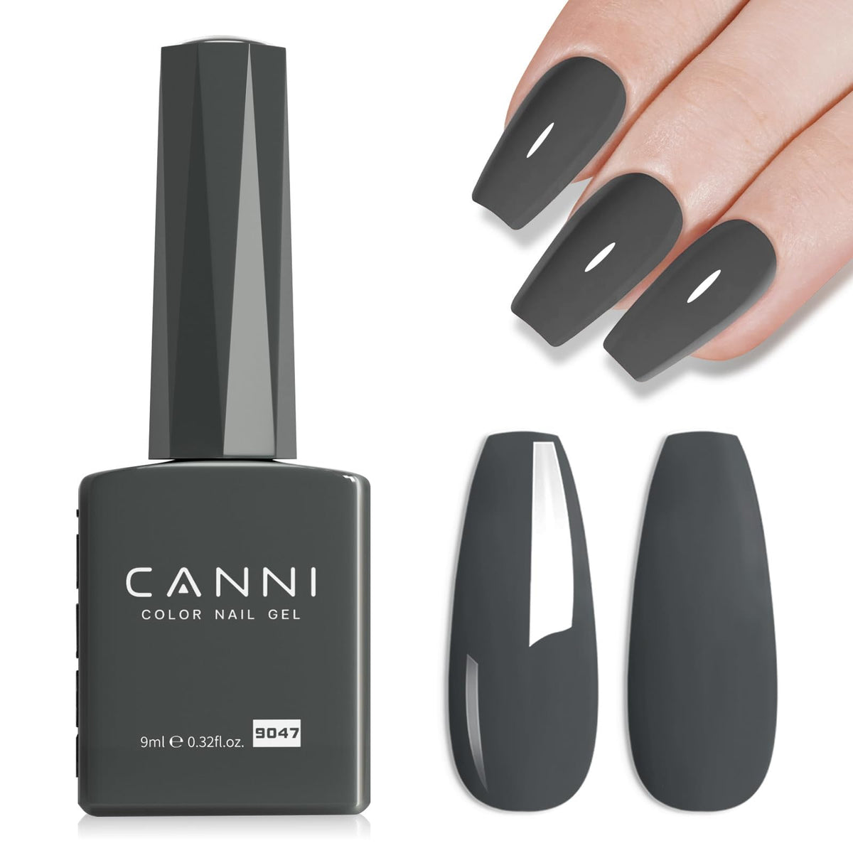 CANNI Vernis à Ongles Gel 9ml gris brillant vue de face