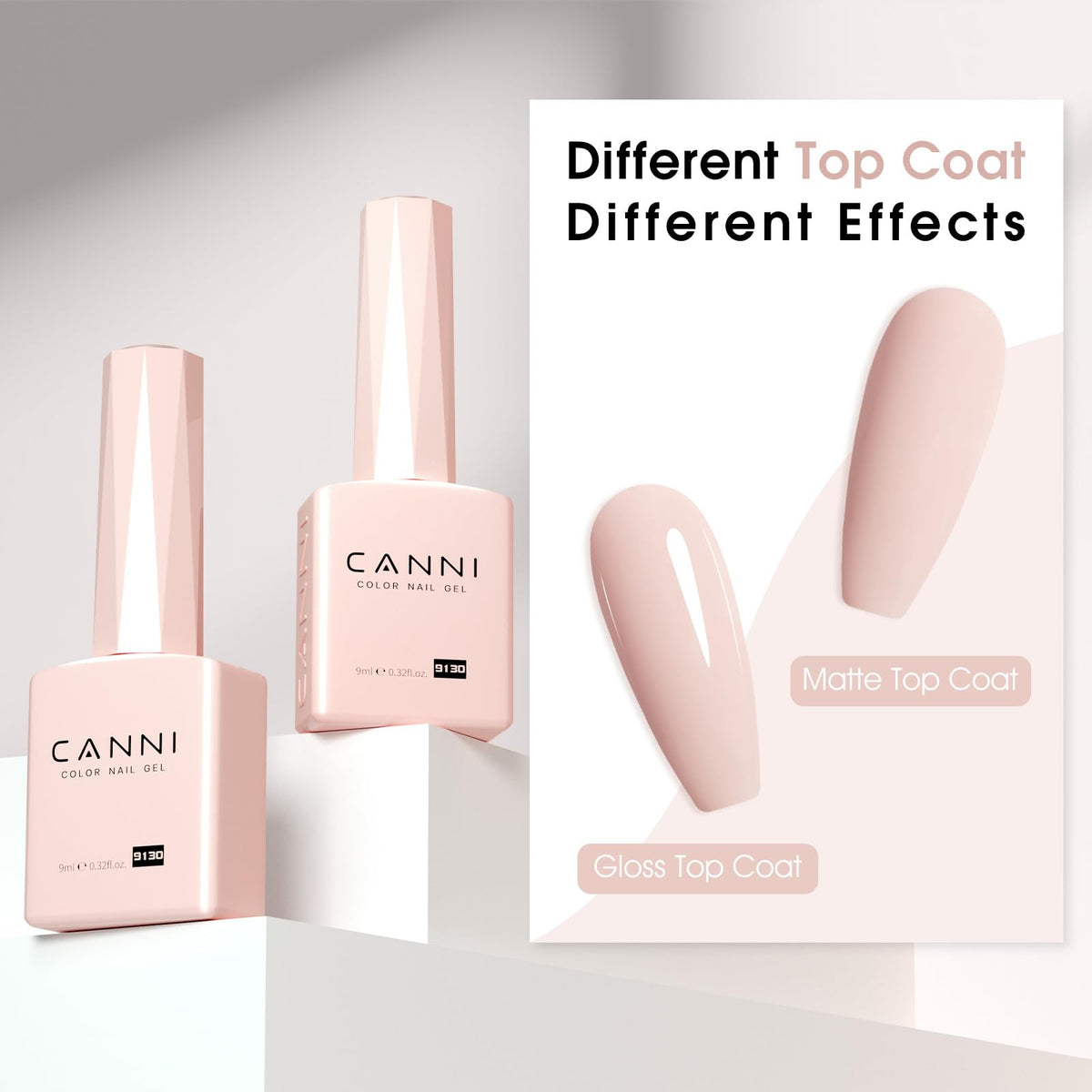 CANNI Vernis à Ongles Gel 9ml Rose Nude avec accessoires de manucure