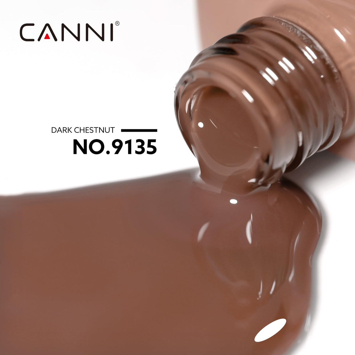 CANNI Vernis à Ongles Gel Chocolat Marron 50g flacon ouvert