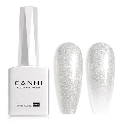 CANNI Vernis à Ongles Gel Pailleté Argent vue de face