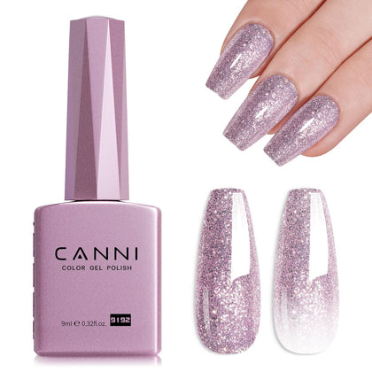CANNI Vernis à Ongles Gel Pailleté Violet 9ml vue de face