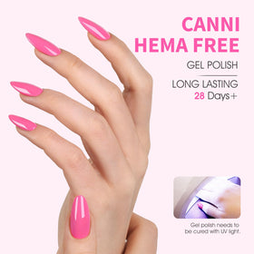 CANNI Vernis à Ongles Gel Rose avec lampe UV