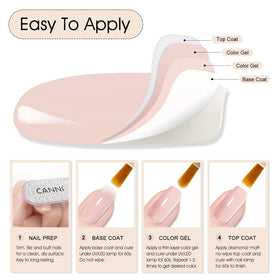 CANNI Vernis à Ongles Gel Rose Nude couleur et texture
