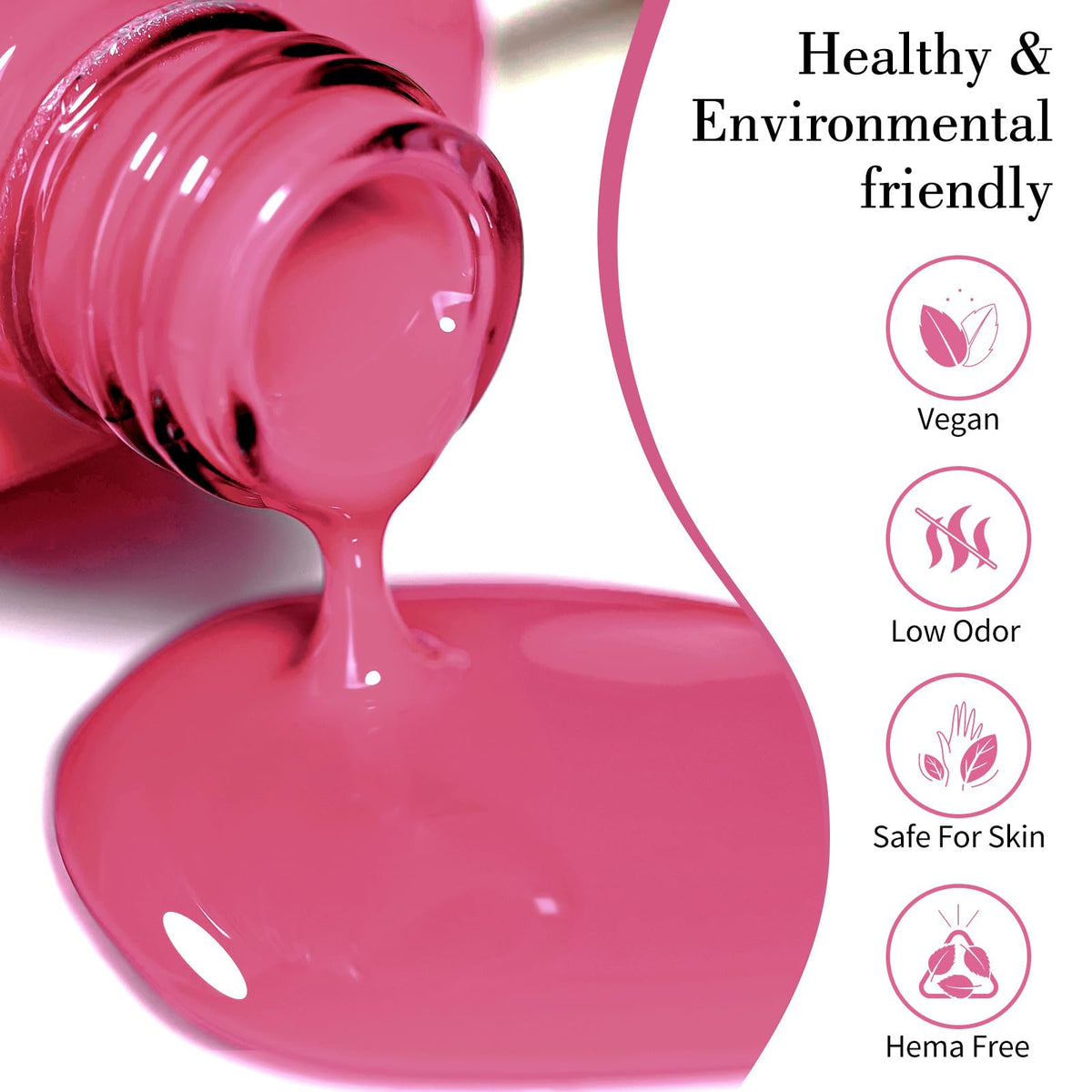CANNI Vernis à Ongles Gel Rose Profond 9ml avec pinceau