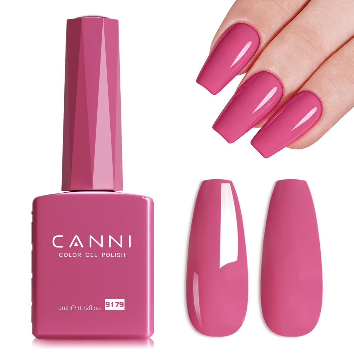 CANNI Vernis à Ongles Gel Rose Profond 9ml vue de face
