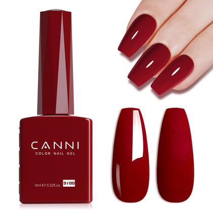 CANNI vernis à ongles gel rouge foncé 9ml vue avant