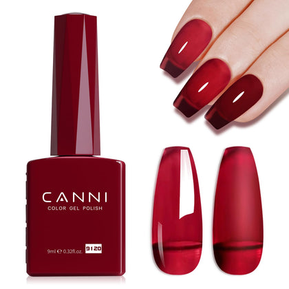CANNI Vernis à Ongles Gel Rouge Foncé 9ml vue de face