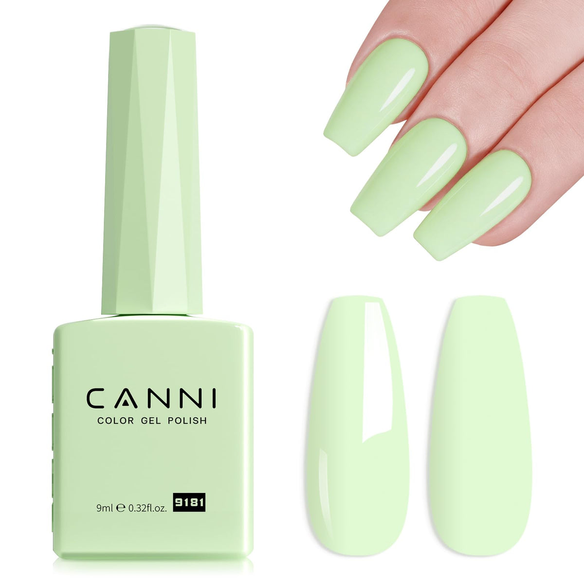 CANNI Vernis à Ongles Gel Vert Menthe 9ml vue avant