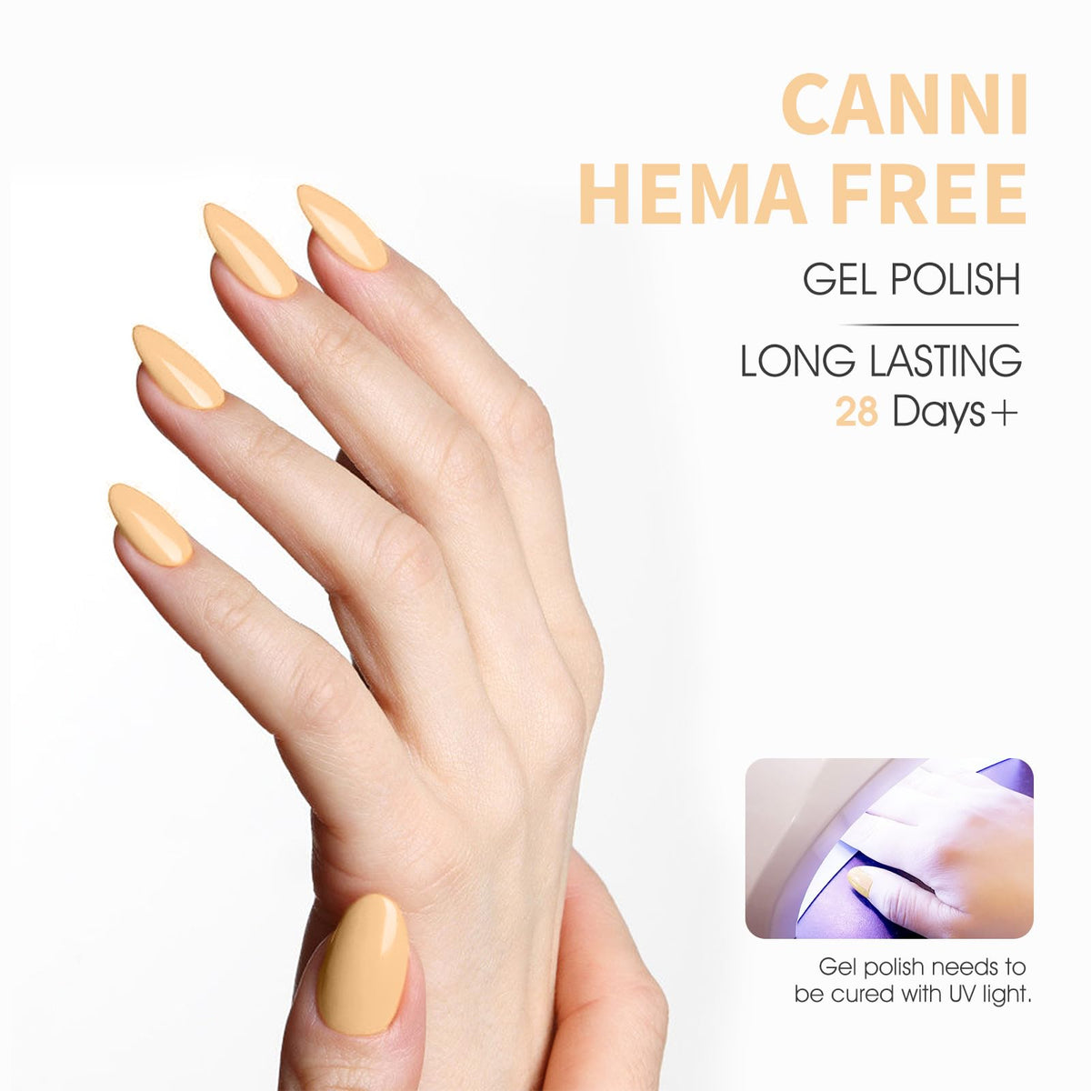 CANNI Vernis à Ongles Jaune Pastel avec lampe UV