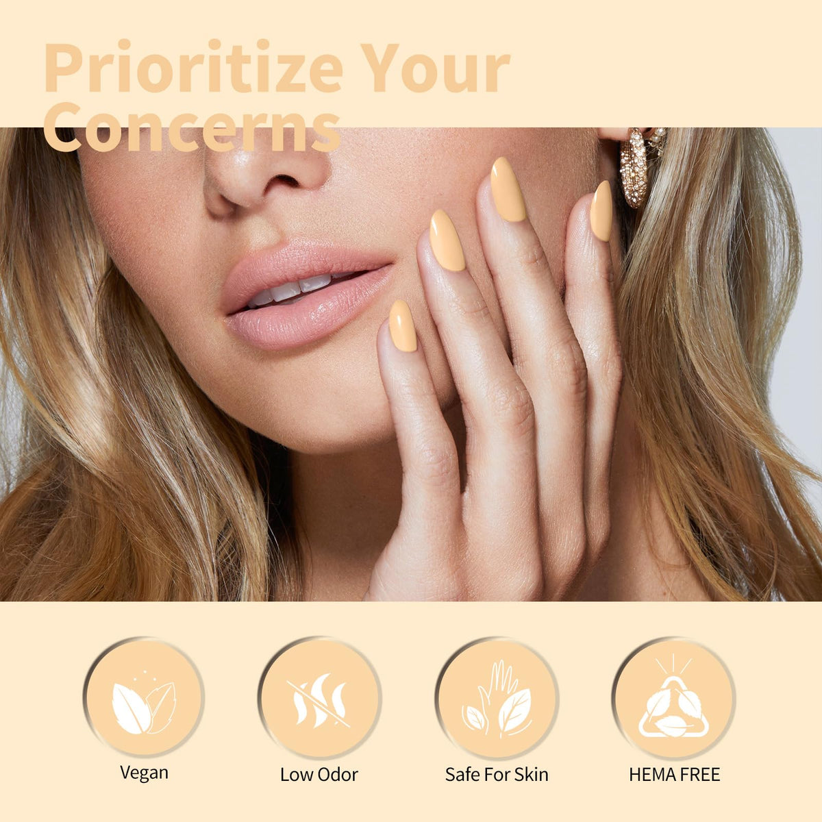 CANNI Vernis à Ongles Jaune Pastel et outils de manucure