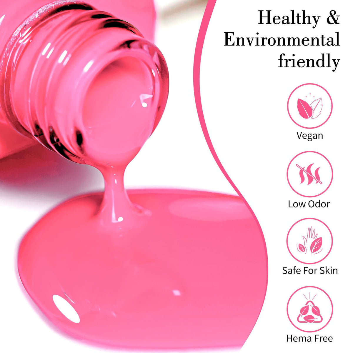 CANNI Vernis Gel 9ml Rose Foncé avec pinceau de haute qualité