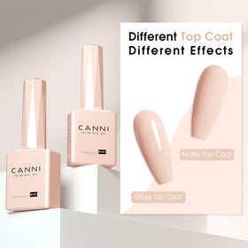 CANNI Vernis Gel 9ml Rose Nude en usage sur table