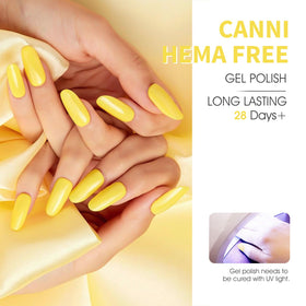 CANNI Vernis Gel Jaune Néon Éclatant avec lampe UV pour séchage
