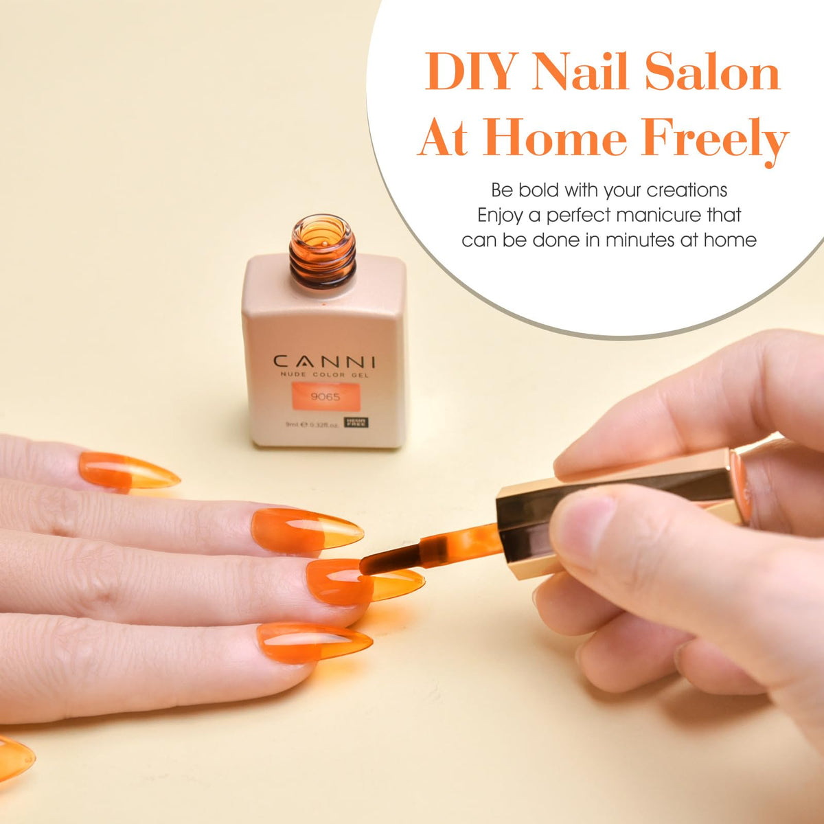 CANNI Vernis Gel Orange couleur translucide