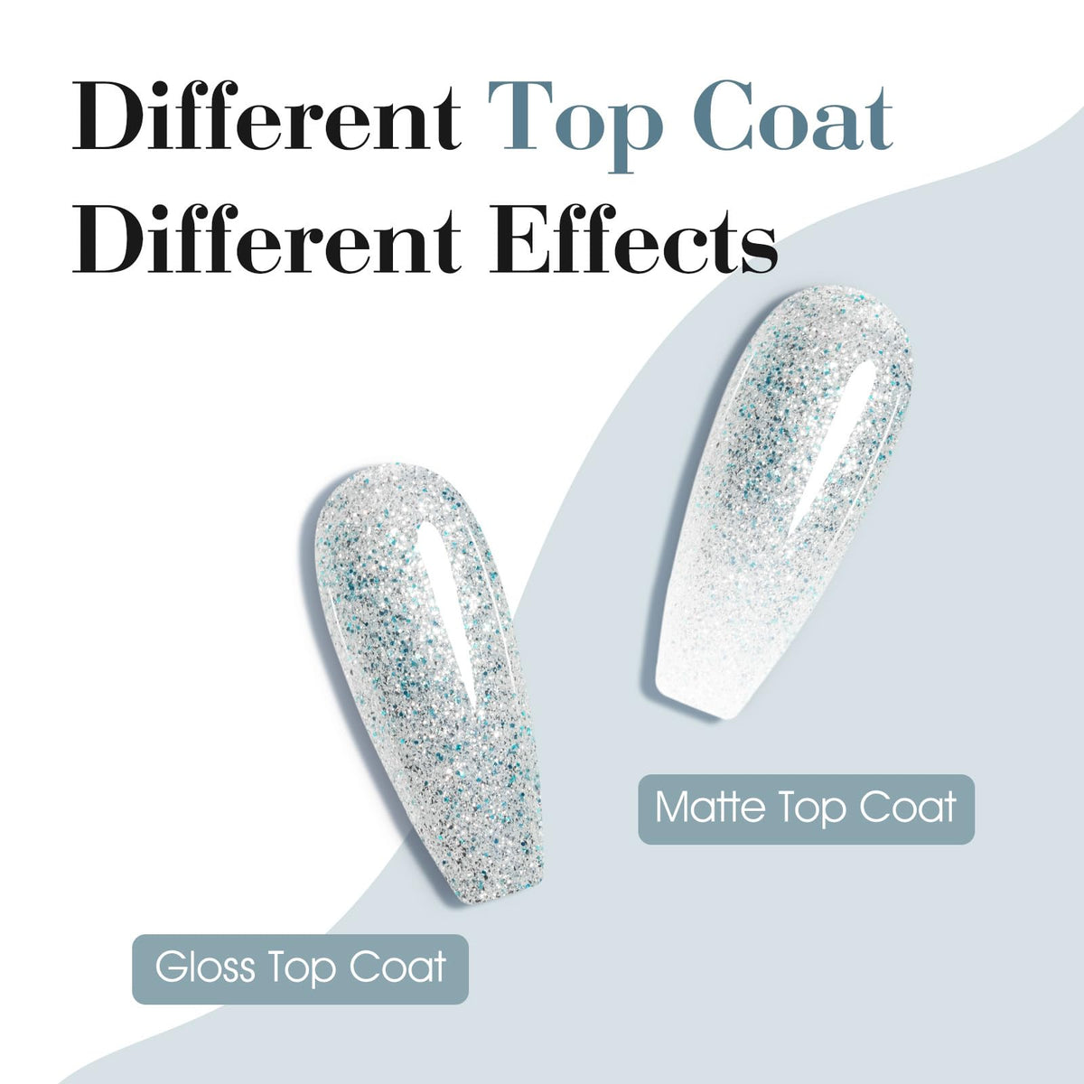 CANNI Vernis Gel Pailleté Bleu 41g application sur ongles