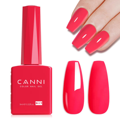 CANNI Vernis Gel Rose Fraise 9ml vue avant avec applicateur