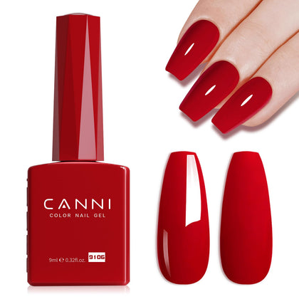 CANNI Vernis Gel Rouge 9ml vue avant avec bouchon noir