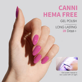 CANNI Vernis Gel Rouge Rose 41g application sur ongles