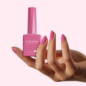 CANNI Vernis Gel Rouge Rose 41g après application