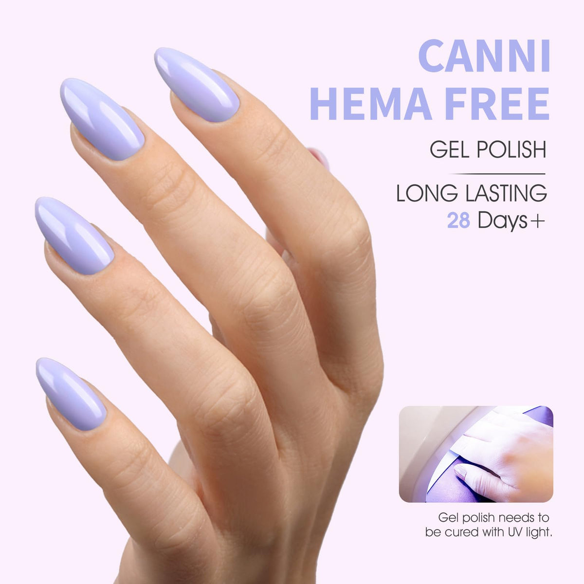 CANNI vernis gel violet pastel texture proche