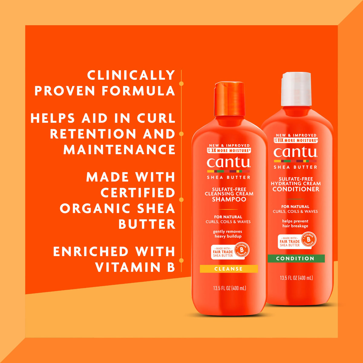 Cantu Après-Shampooing au Beurre de Karité, 13,5 fl oz, texture crémeuse