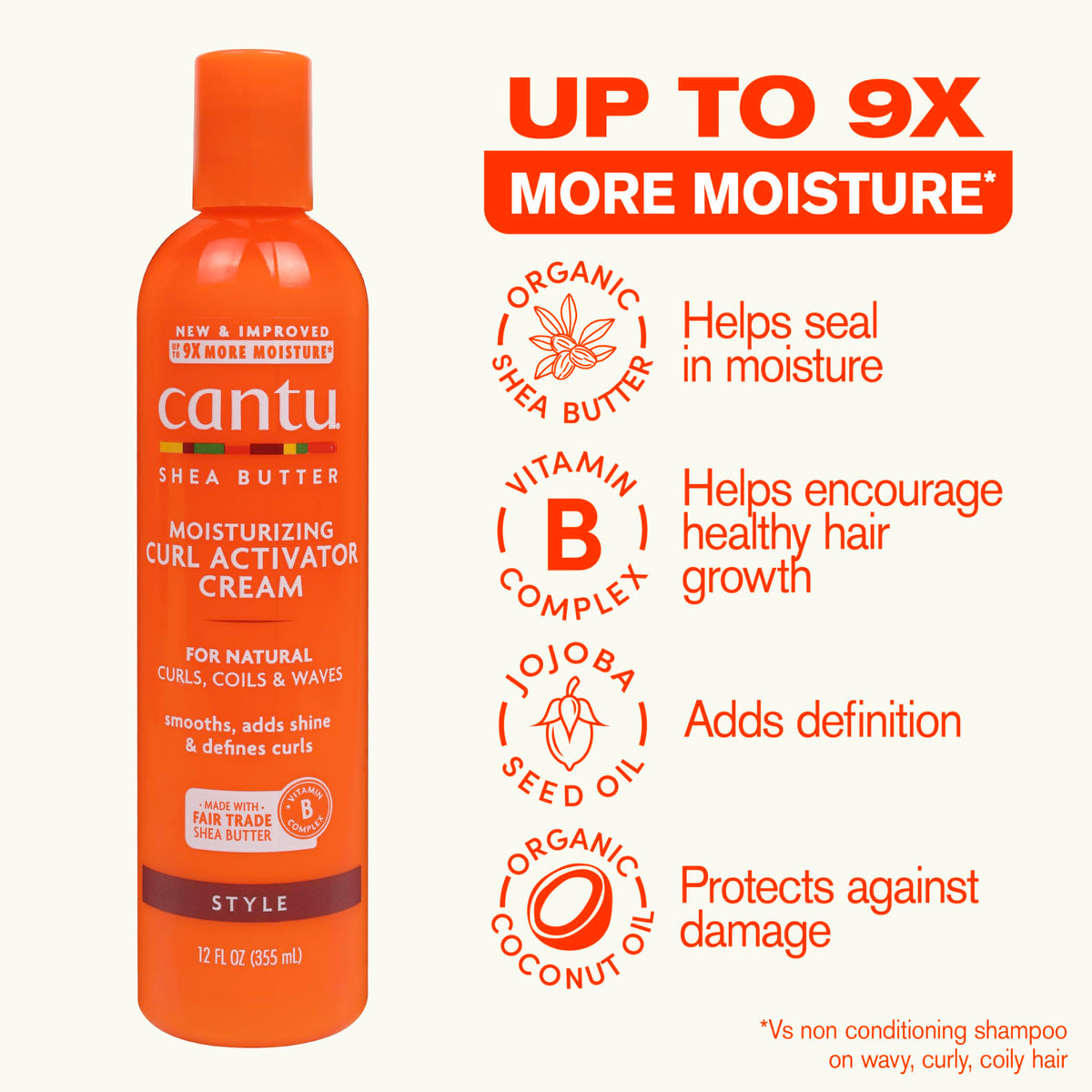 Cantu Crème Activateuse de Boucles 12 oz texture de la crème